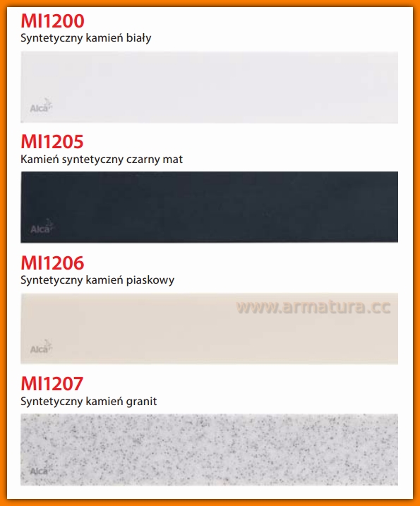 MI1200-950 Ruszt MINERAL kamień biały do odwodnienia liniowego APZ6 AlcaPlast