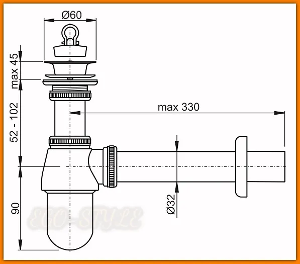 Syfon umywalkowy A437 AlcaPLAST metalowy chrom