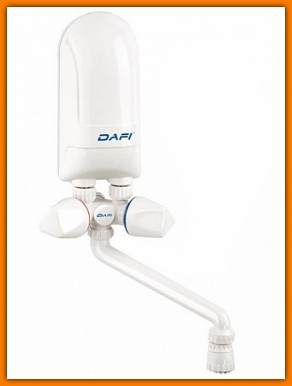 DAFI Ogrzewacz przepływowy 5,5KW z baterią biała kpl.