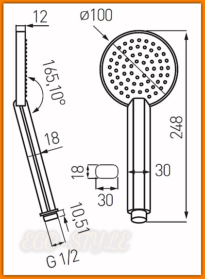 Rączka natrysku 1-funkcyjna Seno S150VL FERRO słuchawka prysznicowa
