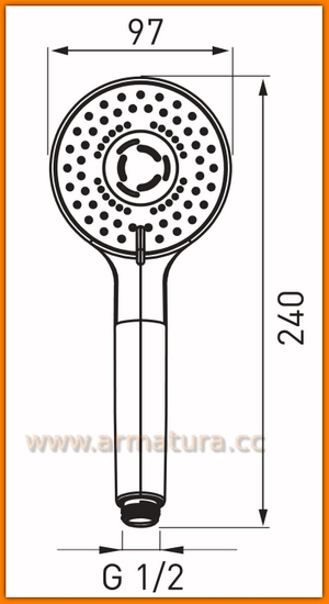 Rączka natrysku Cortina S340 FERRO słuchawka prysznicowa 3-funkcyjna chrom