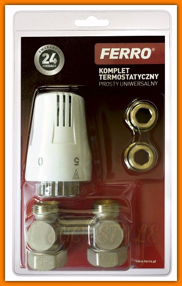 komplet termostatyczny, zestaw grzejnikowy prosty ZTV01 FERRO