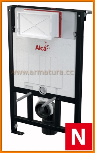 Stelaż podtynkowy WC NISKI AM101/850 mm AlcaPLAST spłuczka